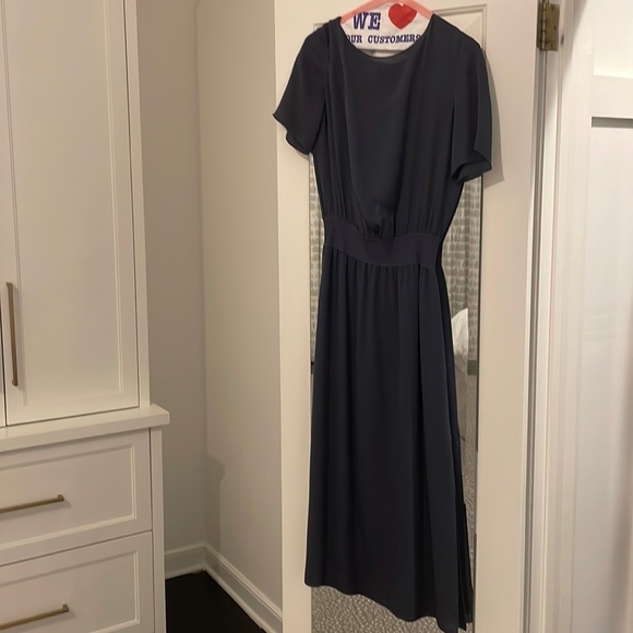 Dresses Theory Steel Blue Silk Dress Poshmark